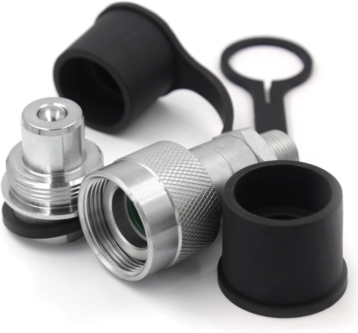 3/8" High Duty 10000 PSI Quick Connect Coupling Coupler w/Dust Caps Interchangeable with Parker 3000 Replaces Enerpac C-604