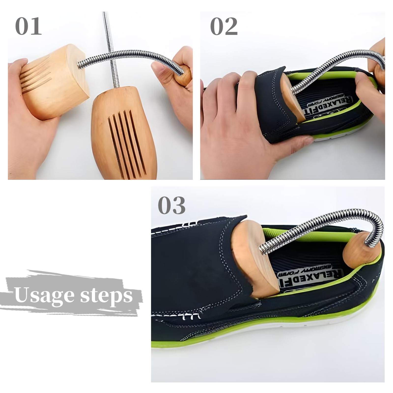 Confezione da 5 scarpe in legno a forma di albero regolabile a forma di albero scarpe in legno resistenti barella scarpe in legno assorbono il sudore uomo donna scarpe da ginnastica in tela tacchi