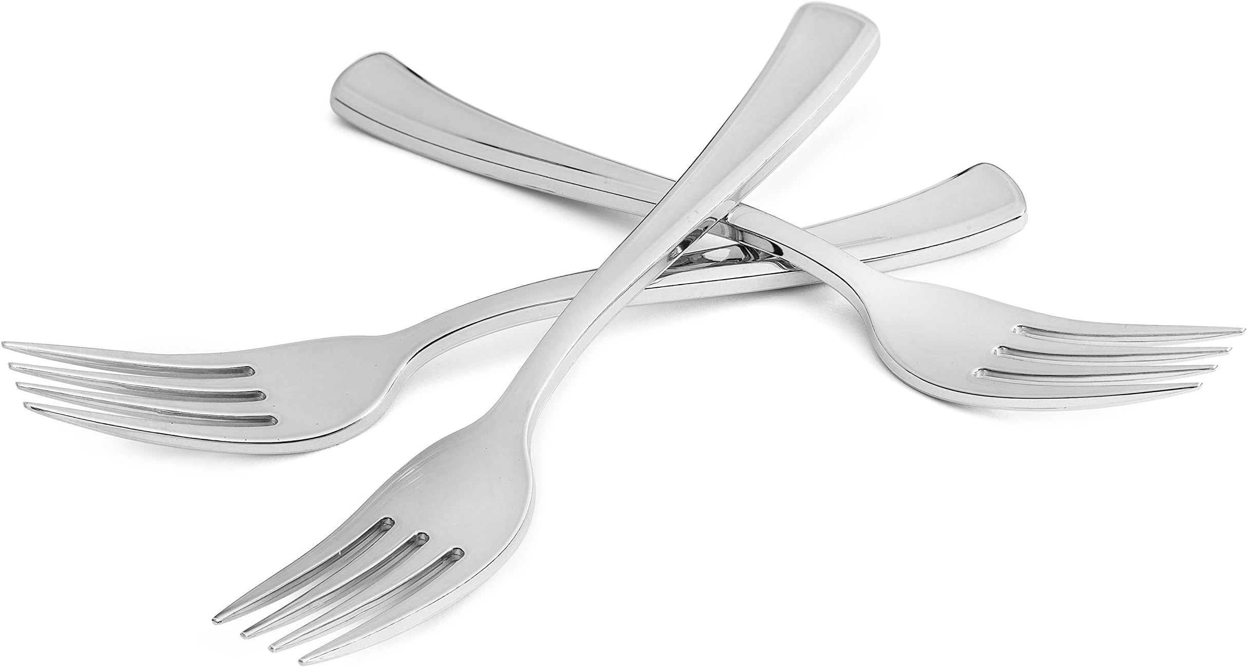 Disposable Silver Forks - 24 Count Silver Plastic Forks