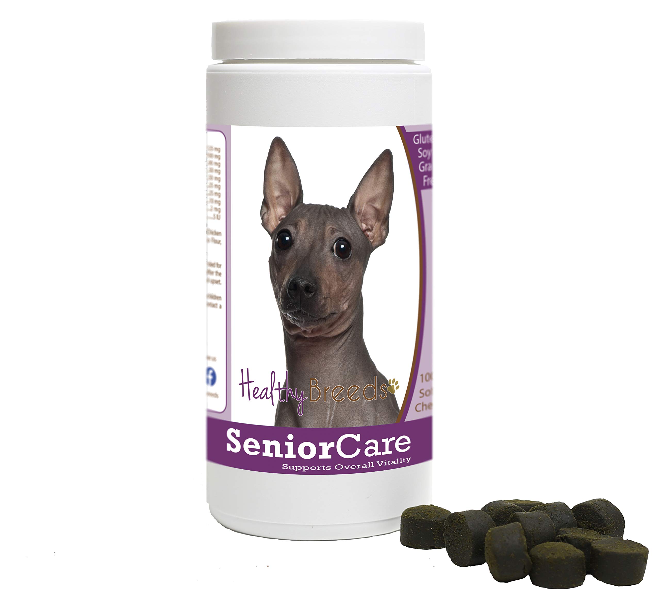 Healthy Breeds Senior Care Soft Chews - Vet Formulated to Support Overall Vitality - Over 200 Breeds - Tasty Chicken Flavor - Grain Free - 100 Chews