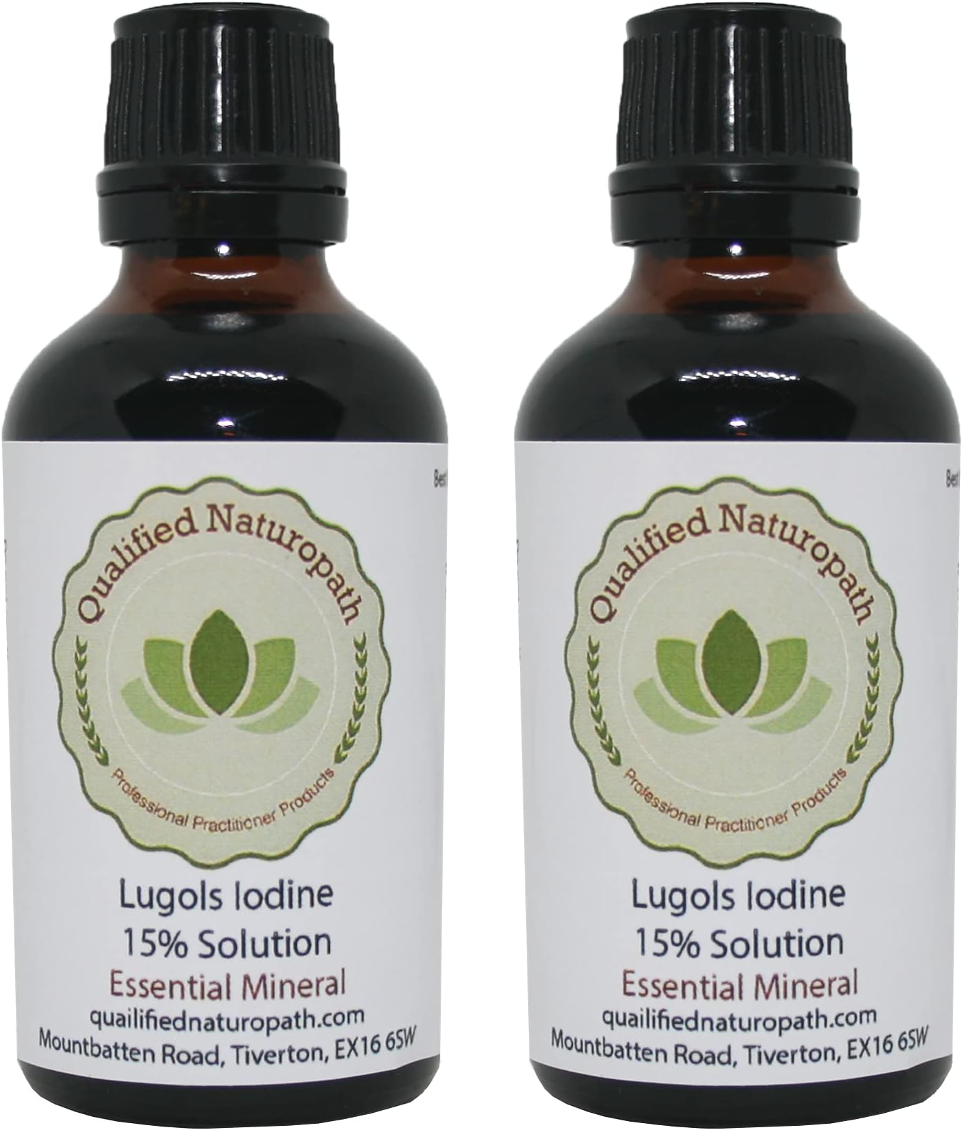 Lugols Iodine Solution 15% - Twin Pack - 50ml x 2 with Dripper/Dropper Top