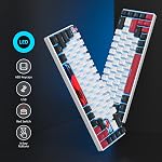 60 Percent Gaming Keyboard 68 Keys Mechanical Keyboard LED Backlit Compact Wired Keyboard with Red Switch for Windows PS4/5 Xbox Gamer(Black-White)