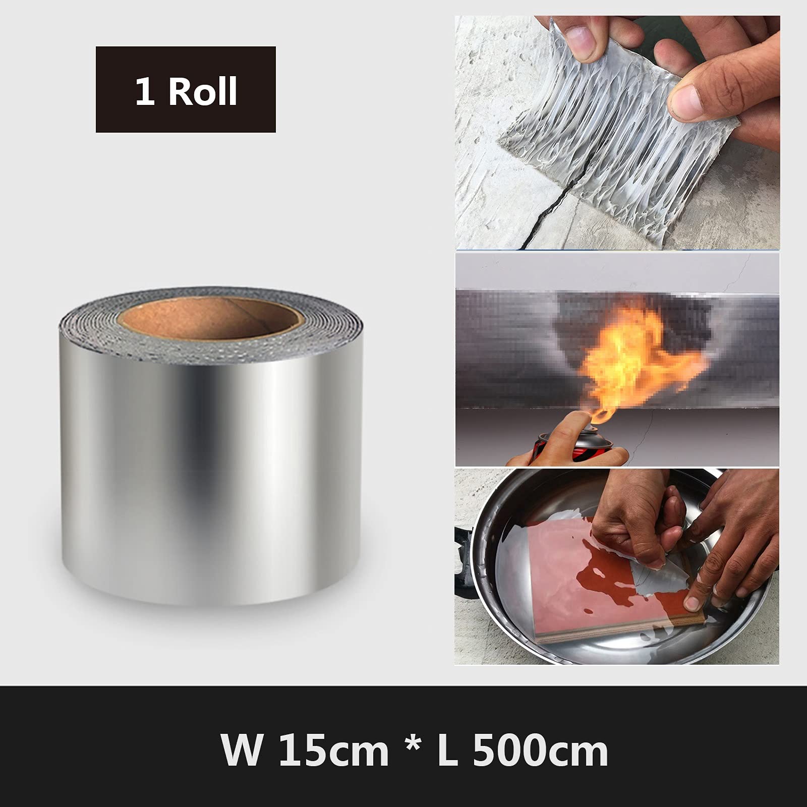 Taśma z folii aluminiowej, Taśma naprawcza wodoodporna wzmocniona, taśma uszczelniająca butylowa, taśma ratunkowa do usuwania przecieków, taśma do awaryjnej naprawy rur i instalacji hydraulicznych, sz