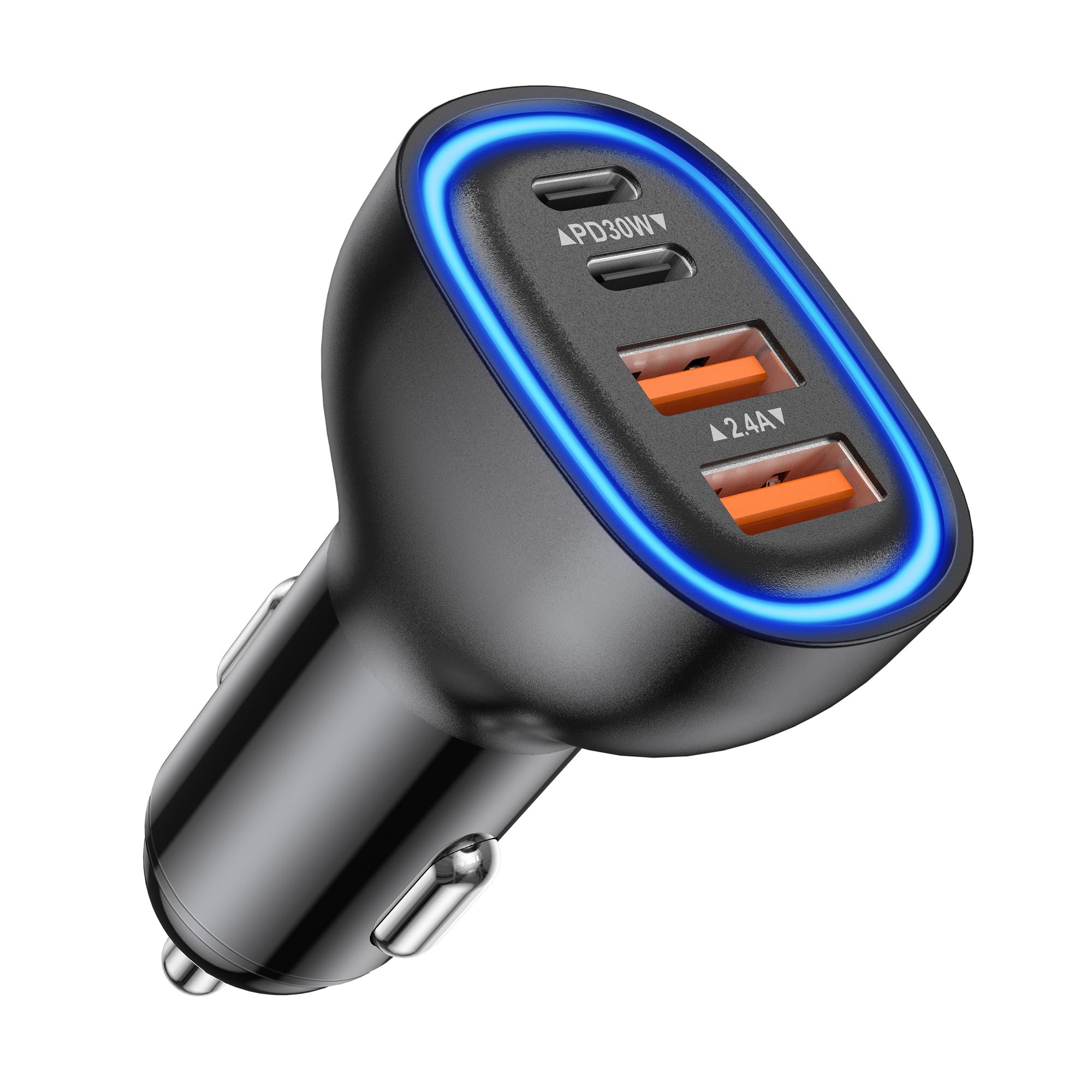 合計78W 4ポート シガーソケット USB C & USBA カーチャージャー…