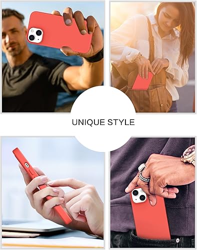 Miniatura 6 de BENTOBEN Compatible con iPhone 14, silicona líquida de gel de goma, forro de microfibra, parte trasera dura, a prueba de golpes, funda protectora