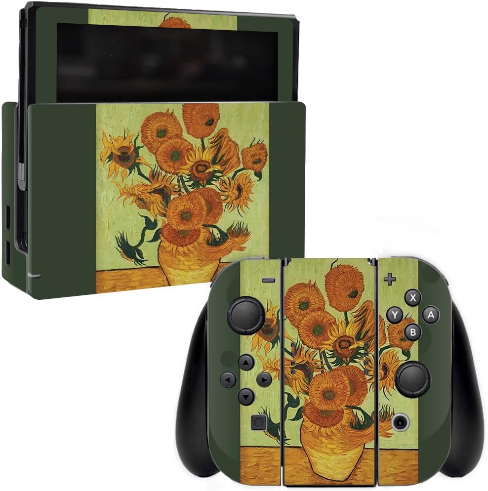 MightySkins Skin Compatible with Nintendo Switch - Van Gogh Sunflowers | Protective, Durable, and Unique Vinyl Decal wrap Cover | Easy to Apply, Remove, and Change Styles | Made in The USA