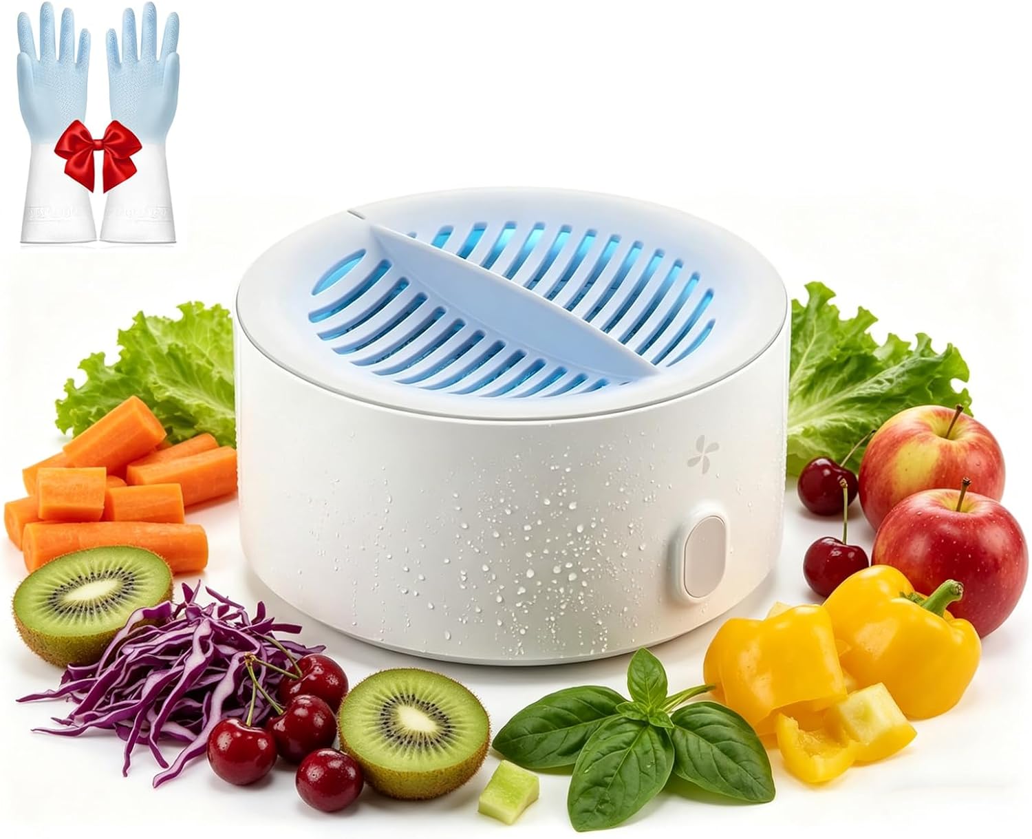 Puribreeze Produce Cleaner, Puribreeze Vegetable Cleaner, Portable Fruit and Vegetable Washing Machine, Oh-Ion Food Purifier for Deep Cleaning Surface Residues, Ipx7 Waterproof for Berries & Meat