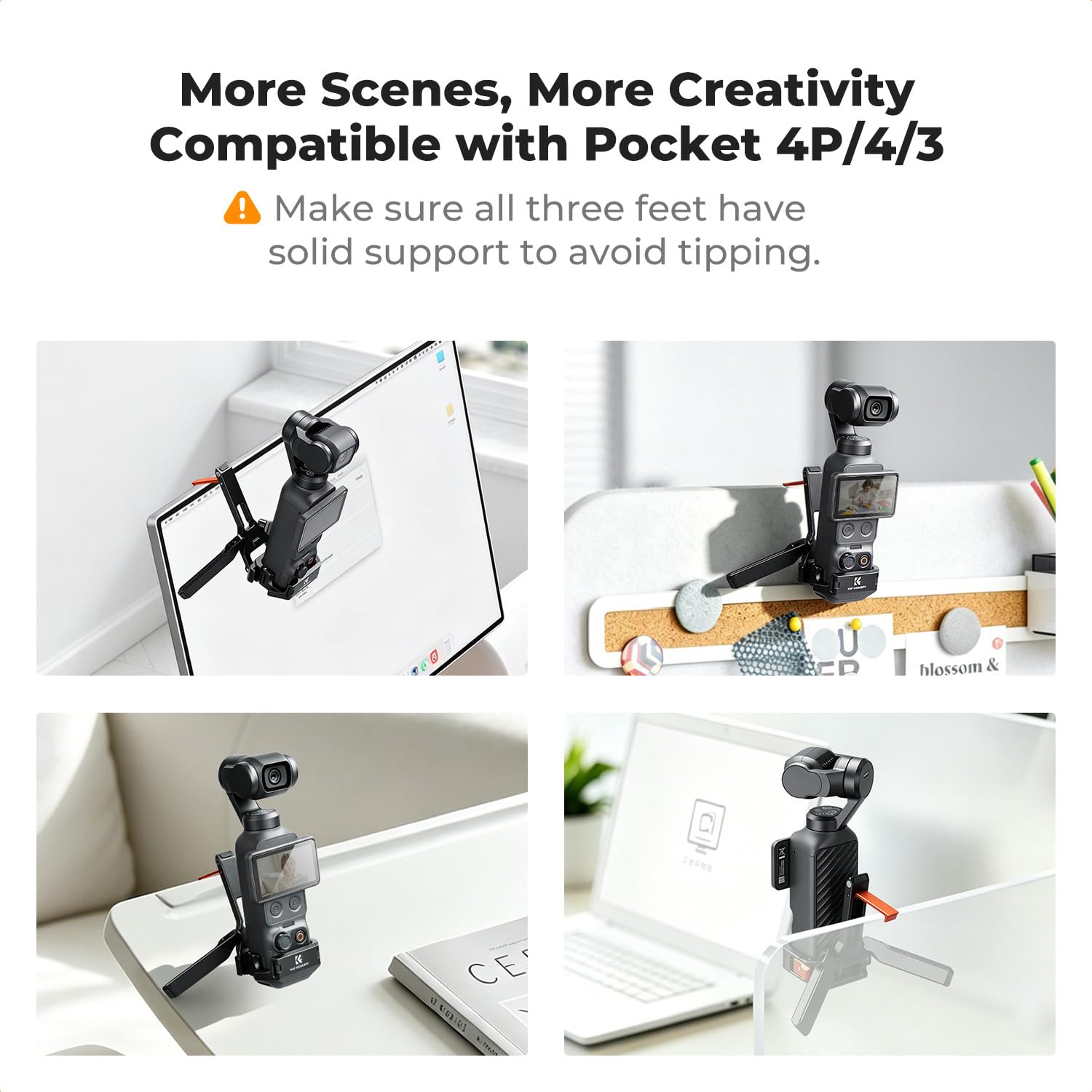 K&F CONCEPT PP63 Magnetyczna ramka rozszerzająca do DJI Osmo Pocket 4P/4/3, klatka ochronna ze stopu aluminium z konstrukcją szybkiego zwalniania, zimna stopka i mocowanie śrubowe 1/4 do akcesoriów do