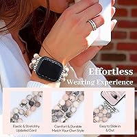 Vista 137 de JR.DM Natural Stone Beaded-Bands Women Compatible with Apple Watch Series 11 10 9 8 7 6 5 4 SE 3 2 1 Fashion Stretch Handmade Bracelet Fancy Boho