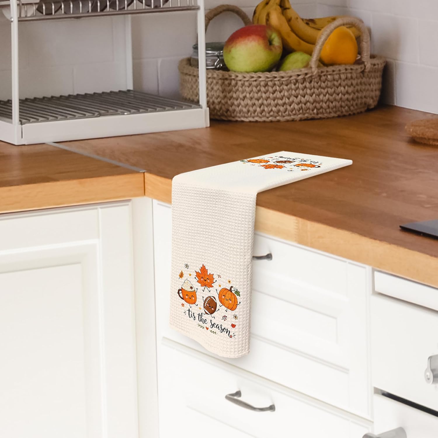 Fall Tis the Season Pumpkin Kitchen Towels Dishcloth 16x24 Inches