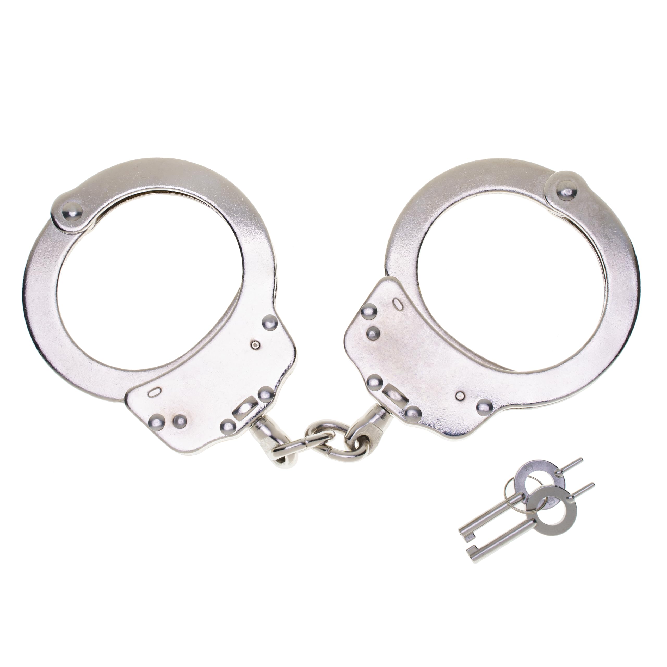 Armeria Lamanna Manette Polizia Vero, esposas profesionales de acero, doble cierre, incluye dos llaves, 20 posiciones, acero al carbono, medidas 23,5x9x1,5 CM