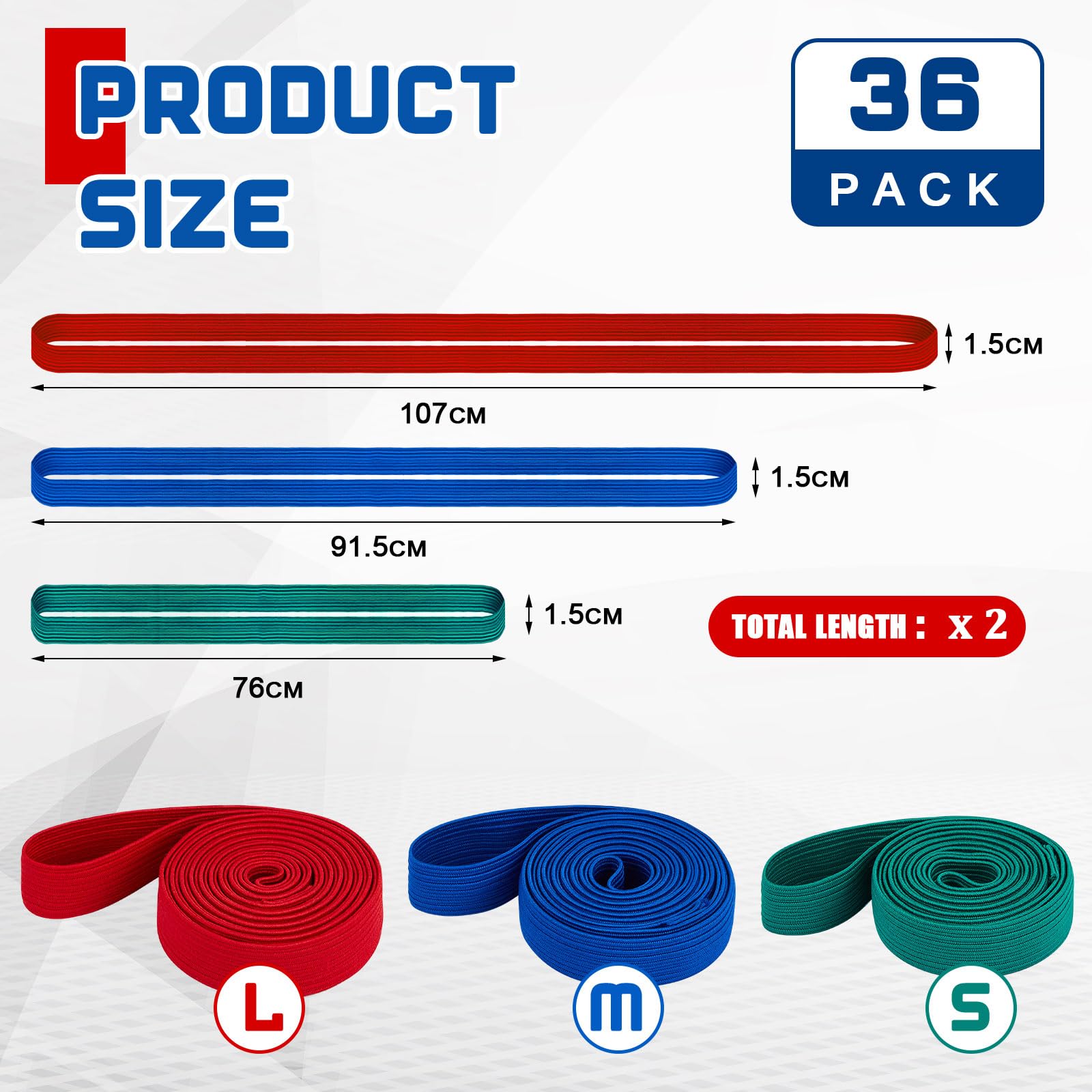 36 elastici in gomma extra large da 106 cm, 91 cm e 76 cm, grandi elastici per lo spostamento di pallet, mobili, coperte, scatole