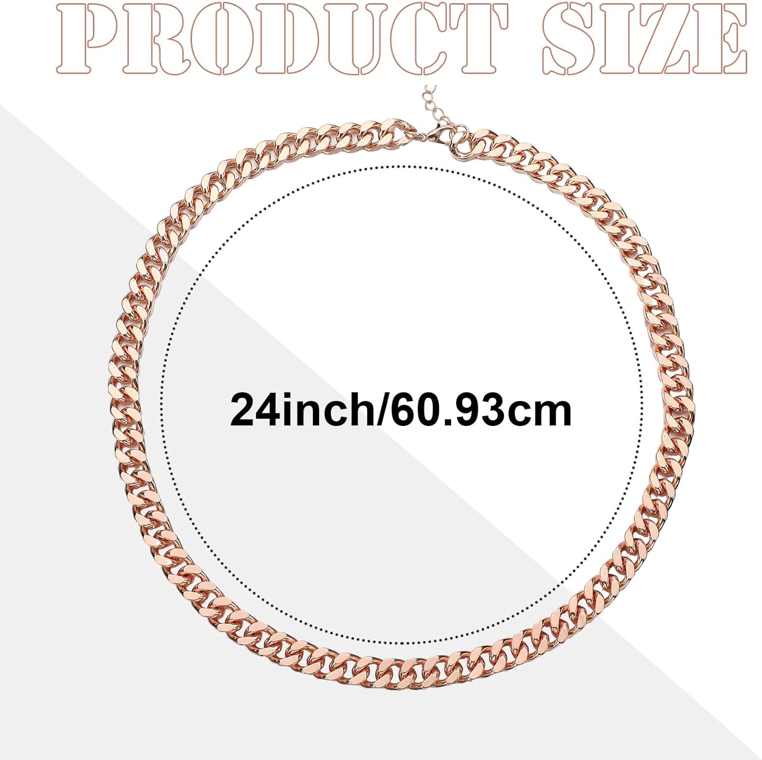 Tondiamo 1 Pack Copper Chain Necklace 24" Pure Copper Cuban Link Necklace for Men Heavy Solid Jewelry Chain, Ideal Gifts for Men and Husbands - Image 2