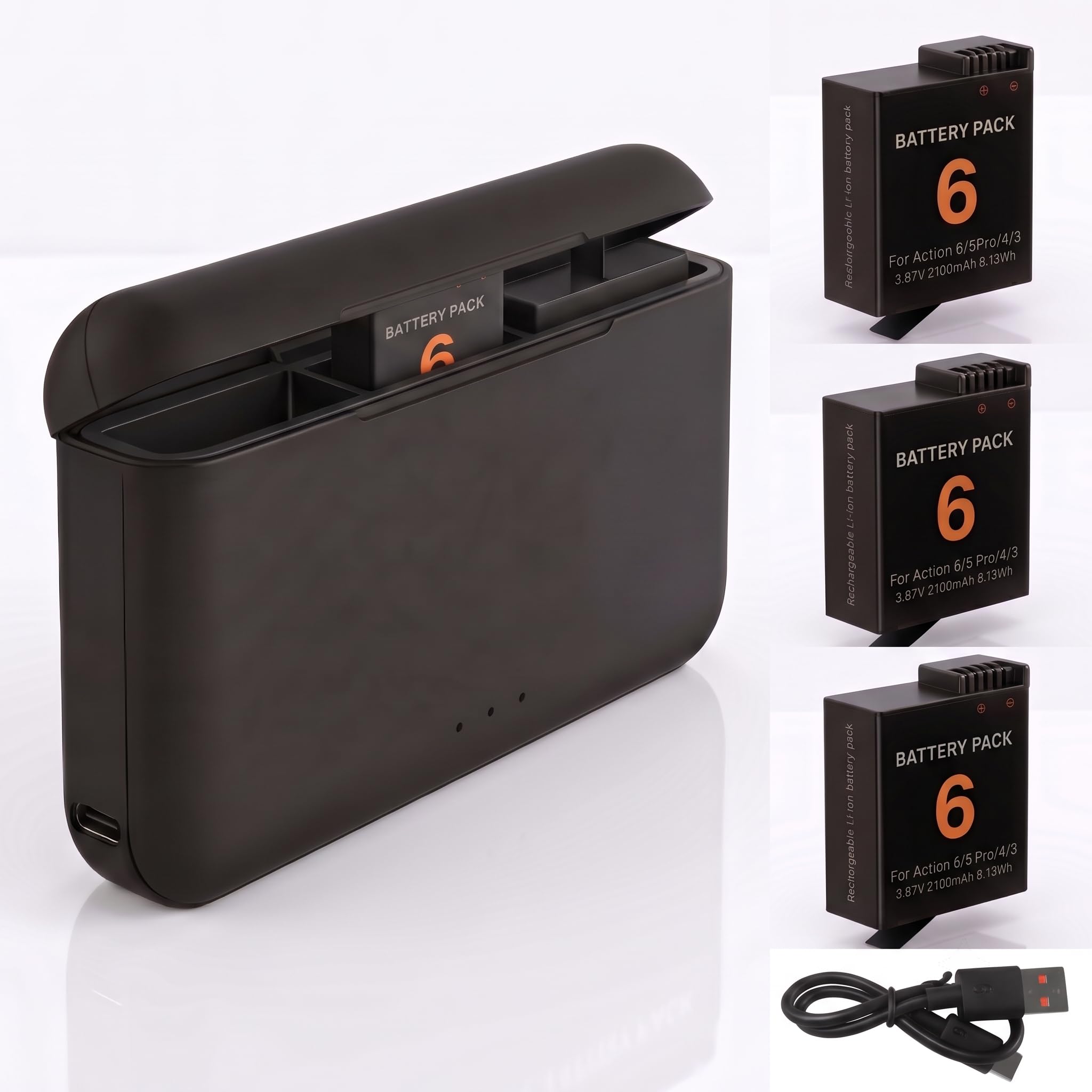 Confezione da 3 batterie di ricambio per fotocamera DJI Osmo 360/Action 6/Action 5/Action 5 Pro/Action 4/Action 3