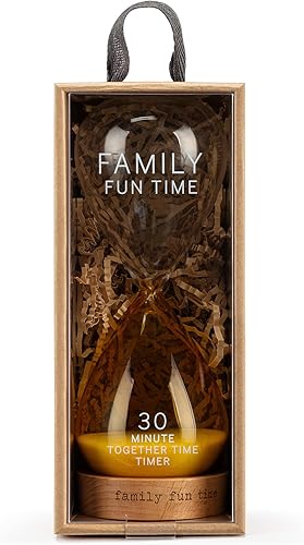 Miniatura 5 de DEMDACO Tiempo de inactividad con papá azul 8.5 x 3 pulgadas, cristal de madera de haya y arena, accesorio de escritorio con temporizador de 30