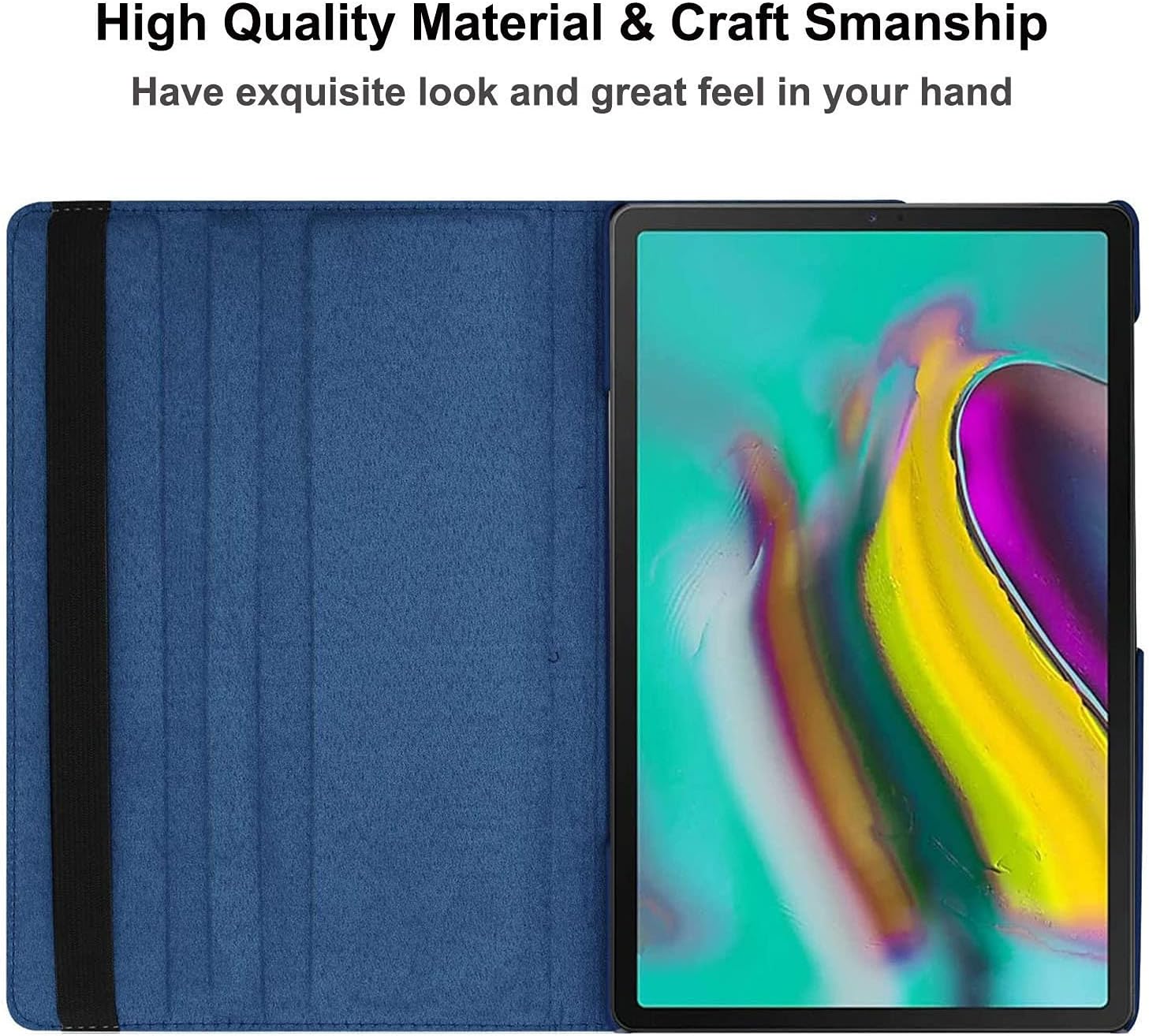 Case for Samsung Galaxy Tab A7 10.4 inch 2020 (SM-T500 SM-T505), 360 Degree Rotating Stand Case Smart Protective Cover, with Stylus Pen,Screen Film (Blue) image 4