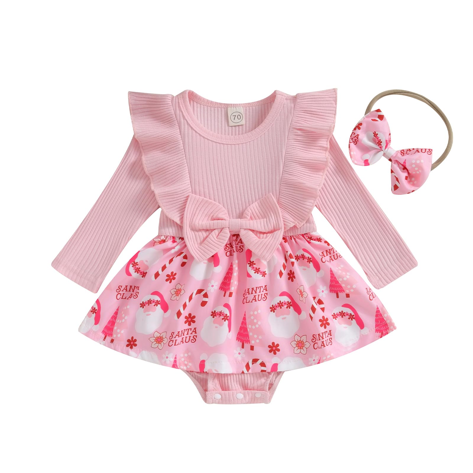 Newborn Baby Girl Fall Winter Romper Dress Floral Ribbed Long Sleeve Romper Sunflower Lace Onsie Rompers Dress