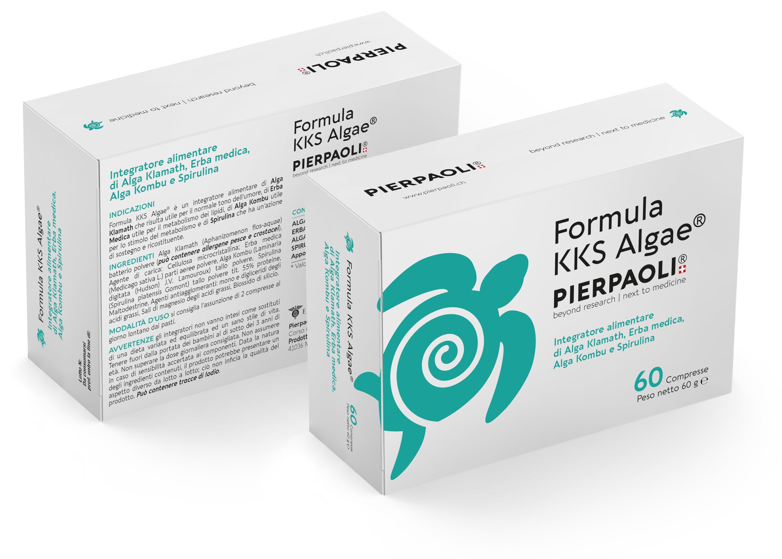 PIERPAOLI - Formulα KKS Algae: Confezione da 60 Compresse, Integratore con Alga Spirulina, Alga Kombu e Erba Medica