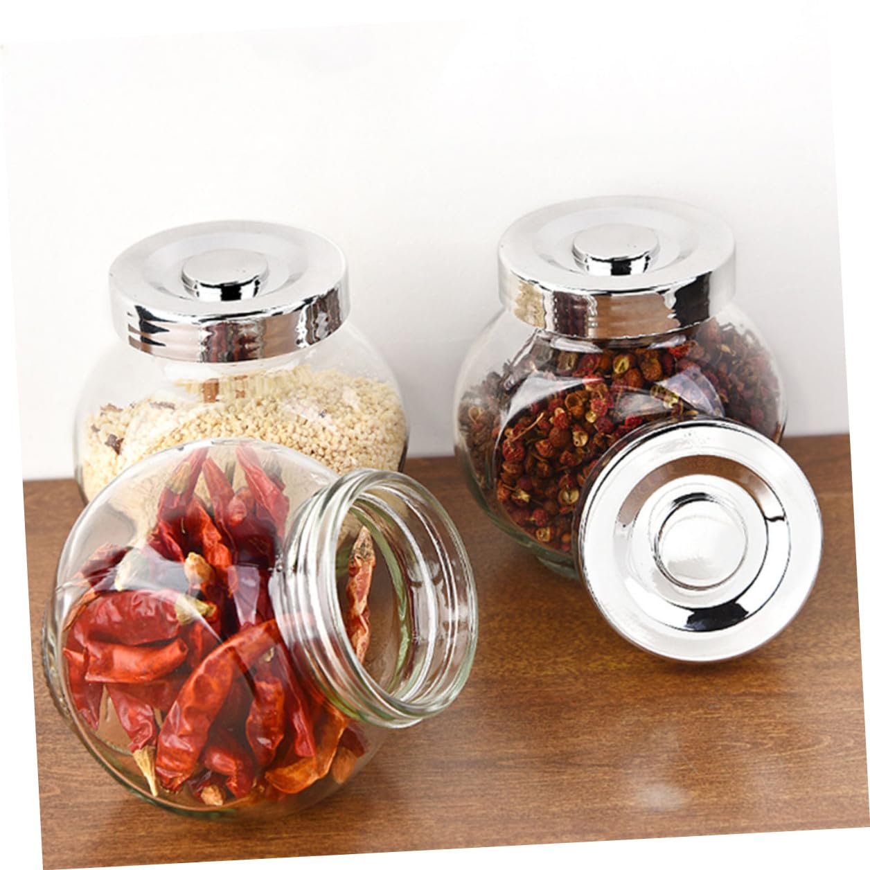 DOITOOL 8 Tarros de Cristal para Almacenar Alimentos y Cereales, Botes Organizadores de Cocina Tapa Hermética, Vidrio Transparente