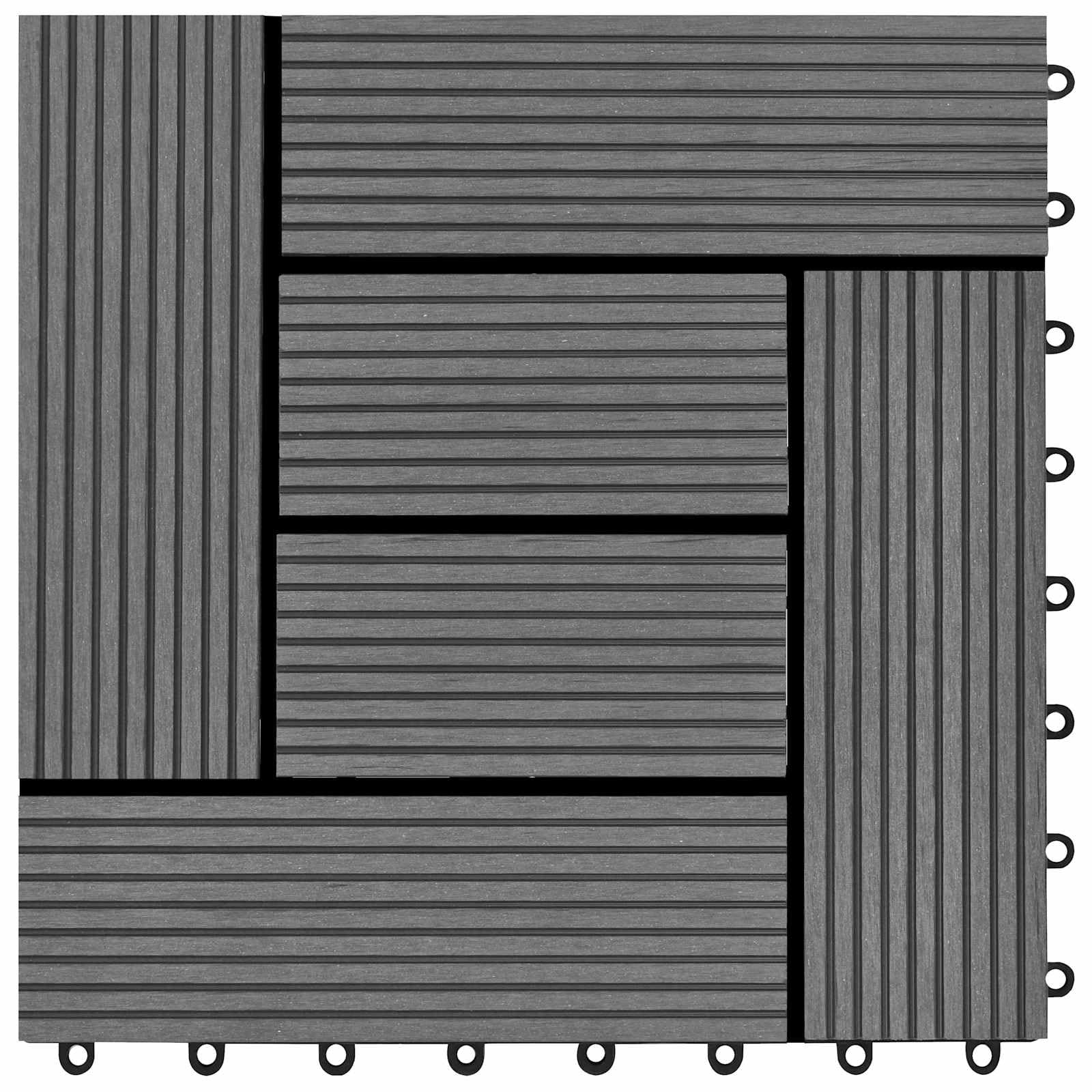 Generisch Terrassenfliese 11 STK. Grau 30 x 30 cm WPC,Haushaltsbedarf,8.67 kg-42046661