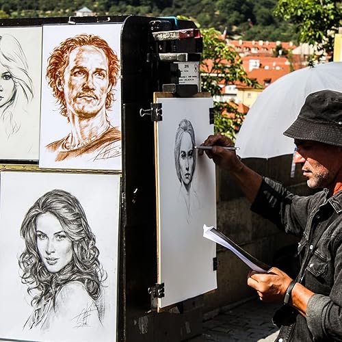 Miniatura 6 de Sunshilor Juego de 12 lápices de carbón profesionales, 12 lápices de carbón duro suave y medio para dibujar, dibujar, sombrear, lápices de artista