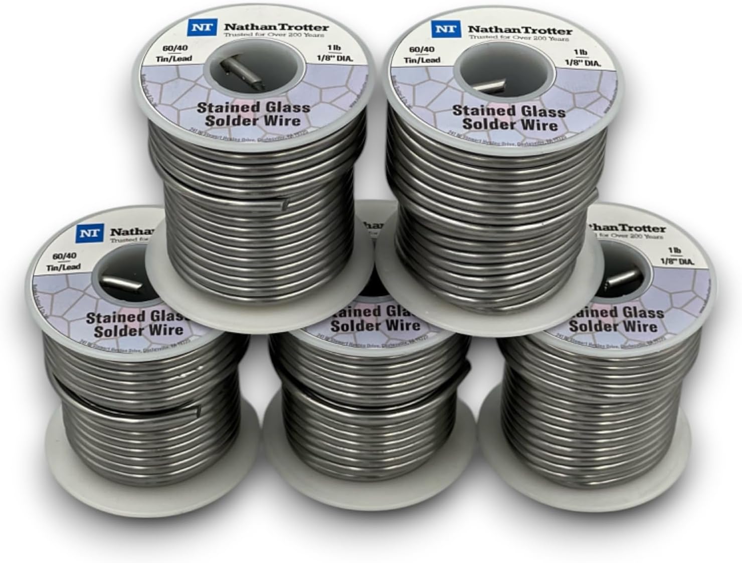 60/40 Solder for Stained Glass - $25.95 ea. / 1 lb. spools (5 pack), Made in USA
