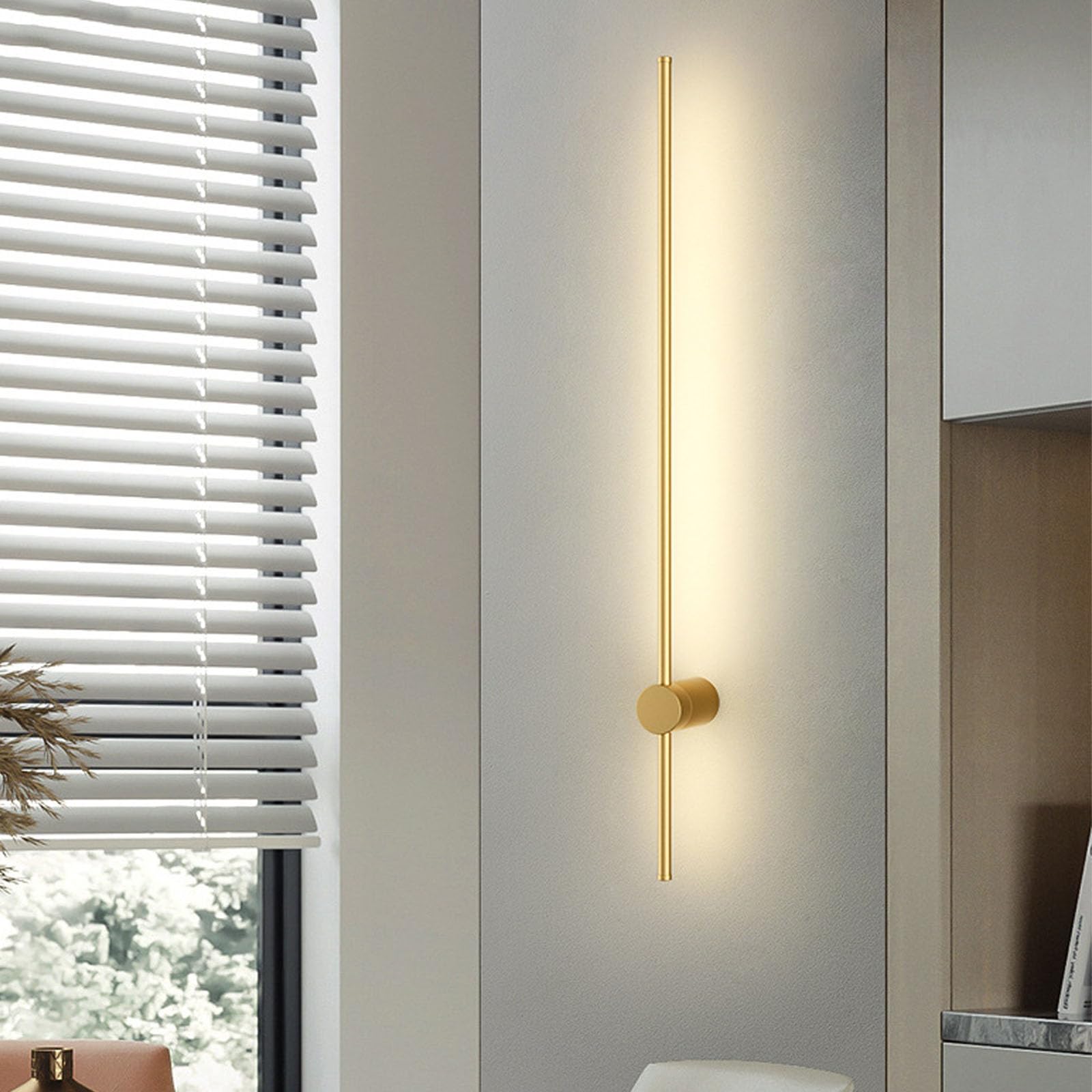 FZQSXAZU LED Long Strip Wall Lamp Aluminum Alloy 3000K Warm Light Rotation Lights Indoor Background Lighting Modern Sconces for Living Room Bedroom (Size:145CM-14W,Color:B)