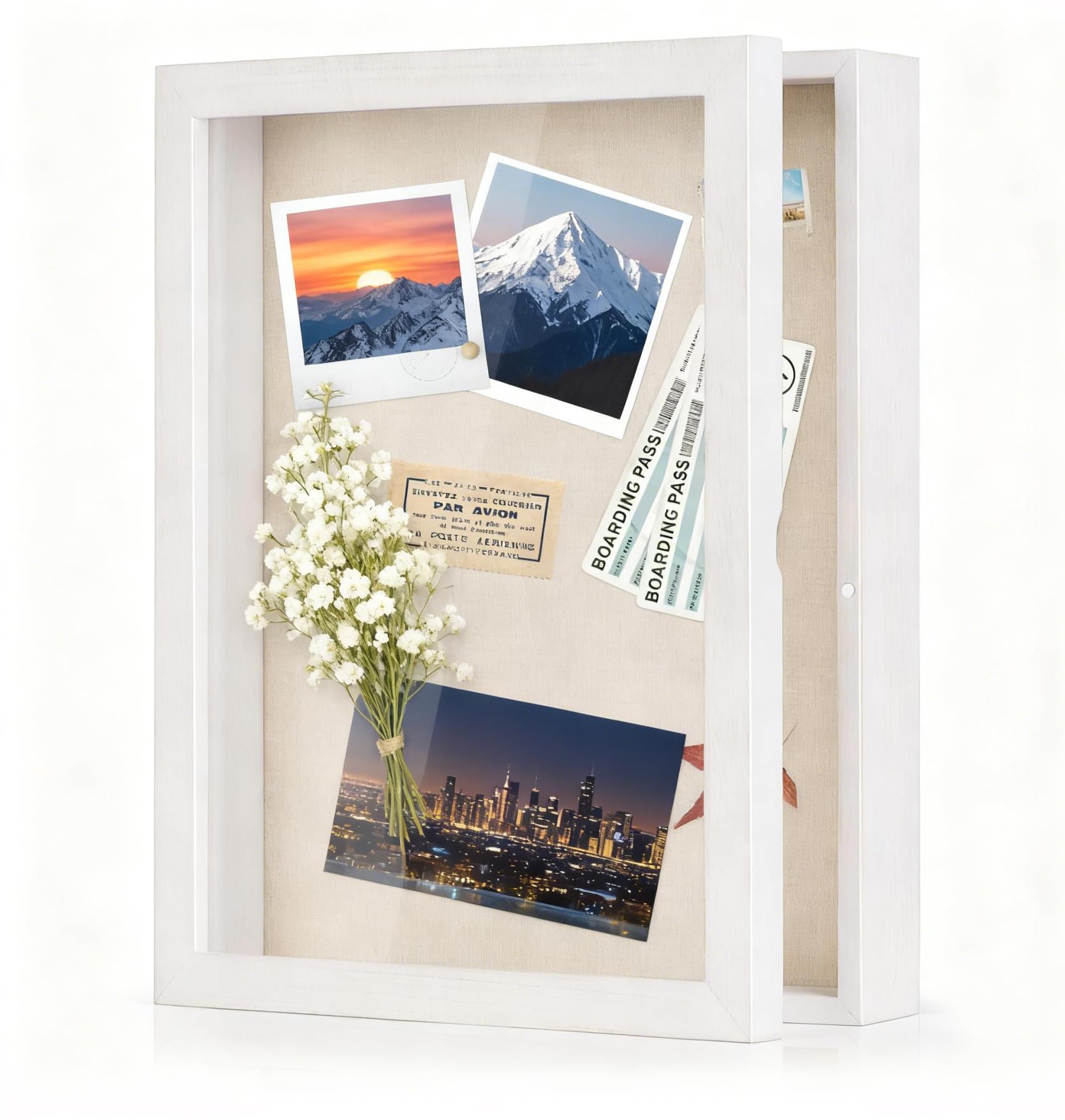 Love-KANKEI White 28x36x7cm Shadow Box Frame, Memory Box