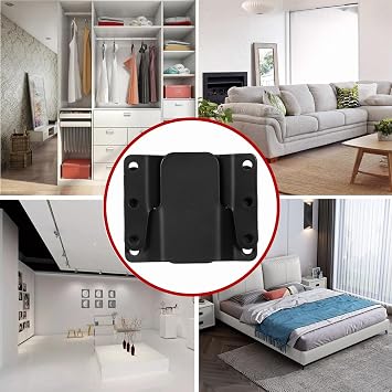 Universal Sectional Sofa Interlocking, 8 Pieces Metal Couch Clips Sofa Connectors Bracket Furniture Connectors with Screws, 4 Sets