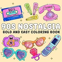 Vista 1 de 90's Nostalgia Bold and easy Coloring Book Bold, Big, and Easy Retro Designs for Adults and Kids 90s Throwback Coloring Pages for Nostalgic Fun