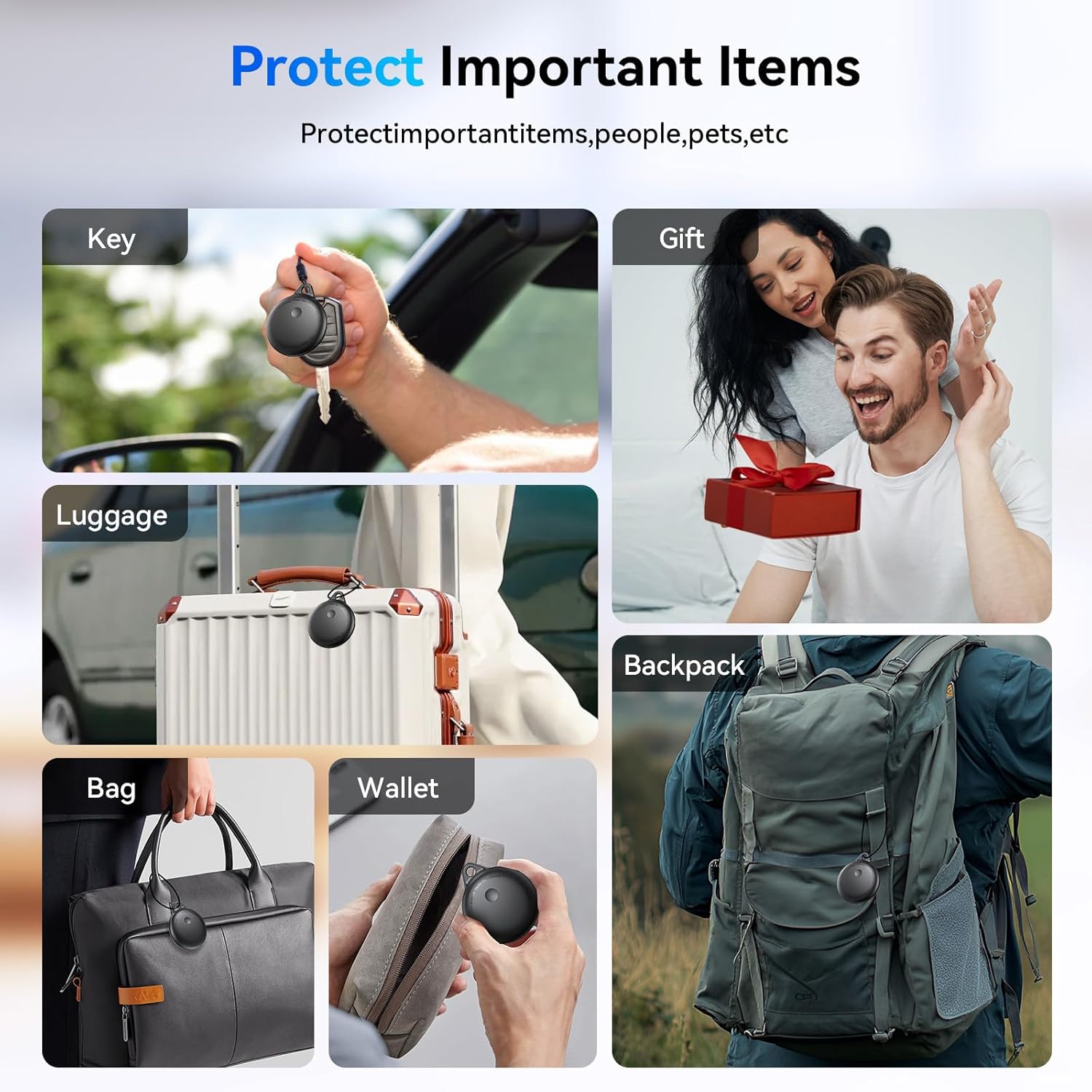 Smart Tags-4 Pack, Smart Bluetooth Tracker Work with Apple Find My, Key Finders and Find My Tracker, Game Changer Waterproof Smart Tag with Key Ring Tracker Tag for Keys/Luggage/Wallet etc - Image 6