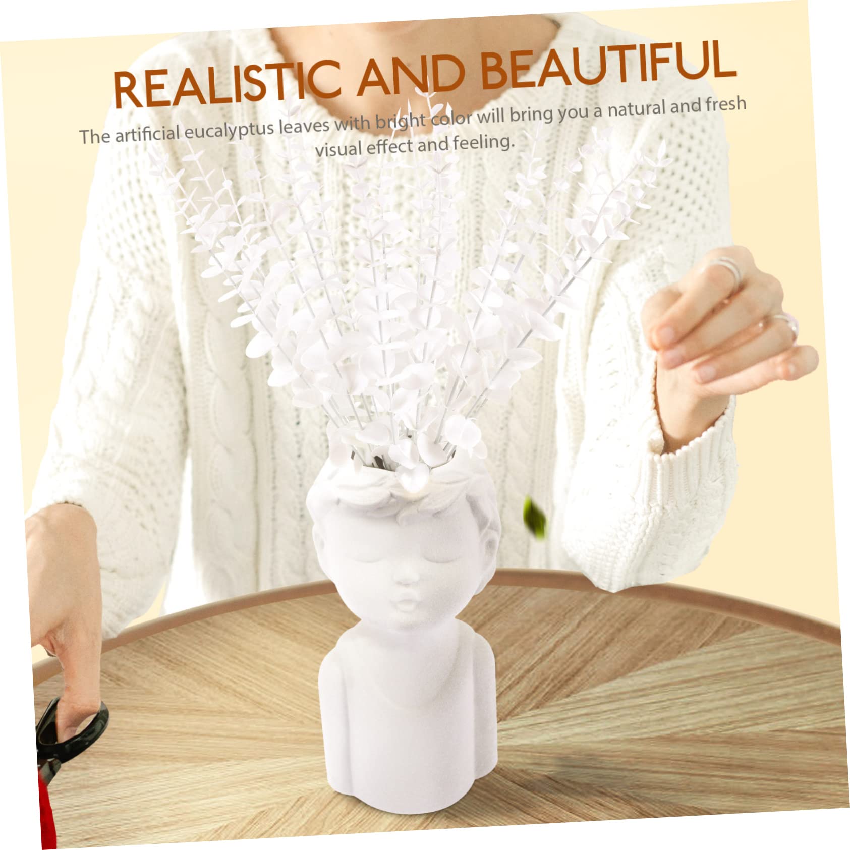 Amosfun 60pezzi Foglie Di Eucalipto Artificiali Rami Falsi Per Decorazioni Bouquet Da Sposa e Wreaths Perfetti Per Matrimoni e Feste Senza Odore e Realistici