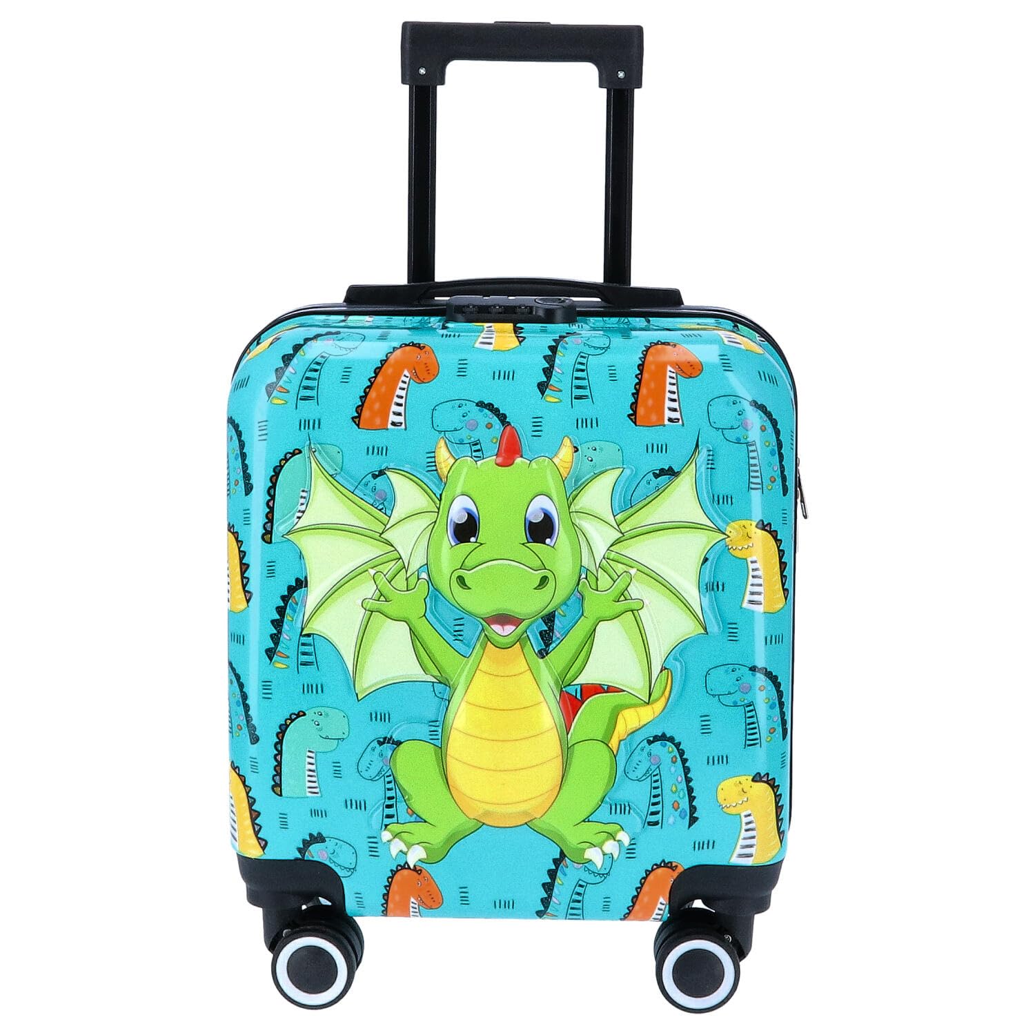 TheTrueC Kindertrolley 4 Rollen Dino grün TheTrueC Einhorn – der ideale Reisebegleiter für kleine Abenteuer