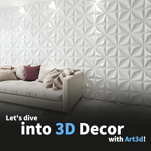 Miniatura 7 de Art3d Panel de pared decorativo 3D, 32 pies cuadrados de PVC, decoración de pared interior para sala de estar, dormitorio, vestíbulo, oficina,