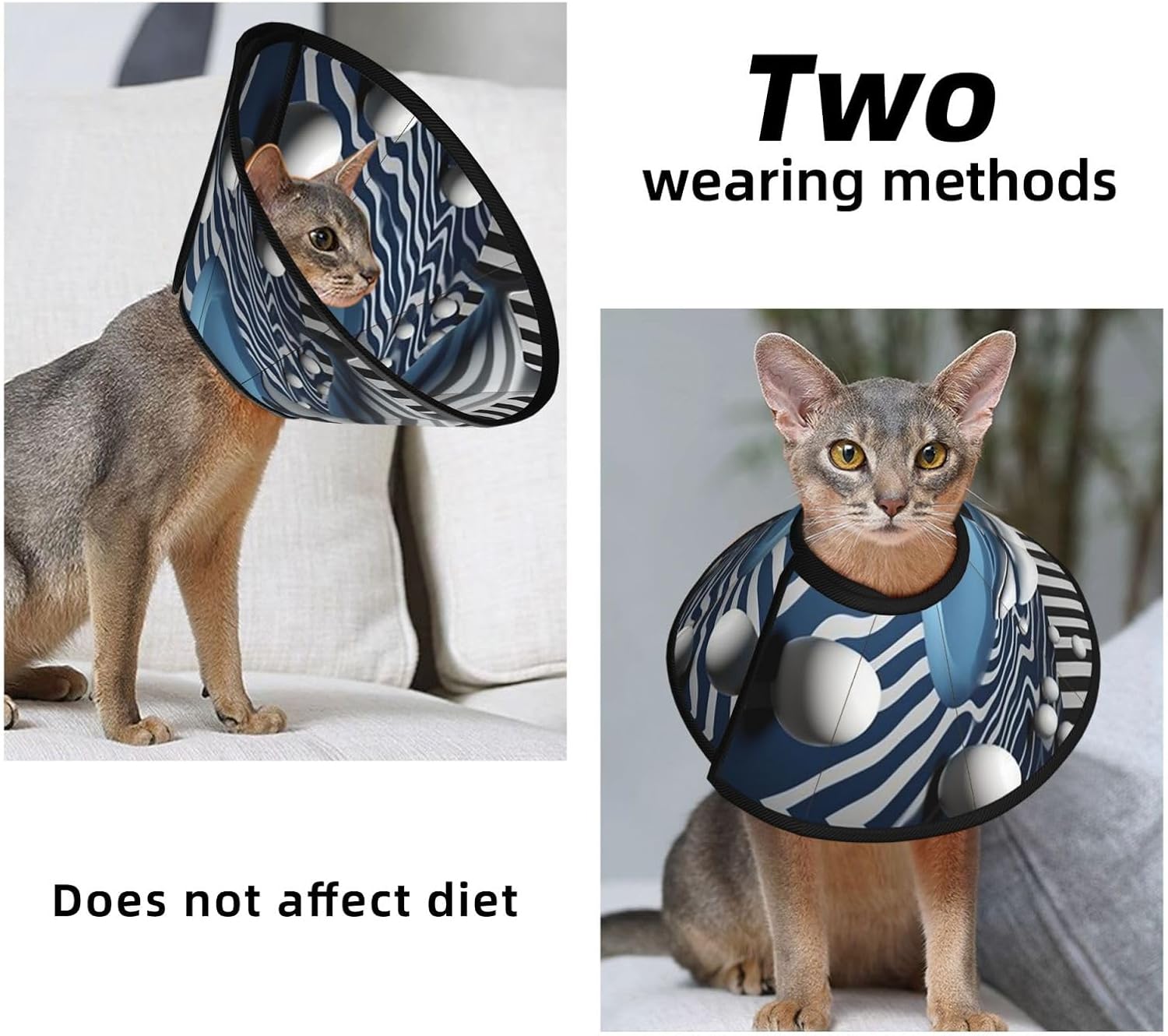 Custom Pet Cones - Unique Design Cat & Dog Cone, Collar for Post-Surgery Recovery, Adjustable Neck Dolphin Swimming Medium