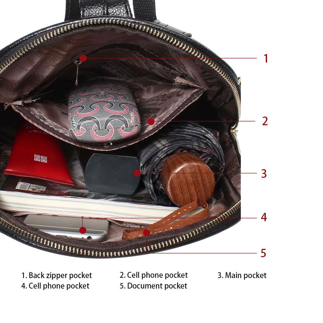 DEERWORD Donna Borse a Zaino Borsa a Zainetto Elegante Tracolla Zaini Firmate Marca Zainetti Antifurto PU pelle 3020 1 pz