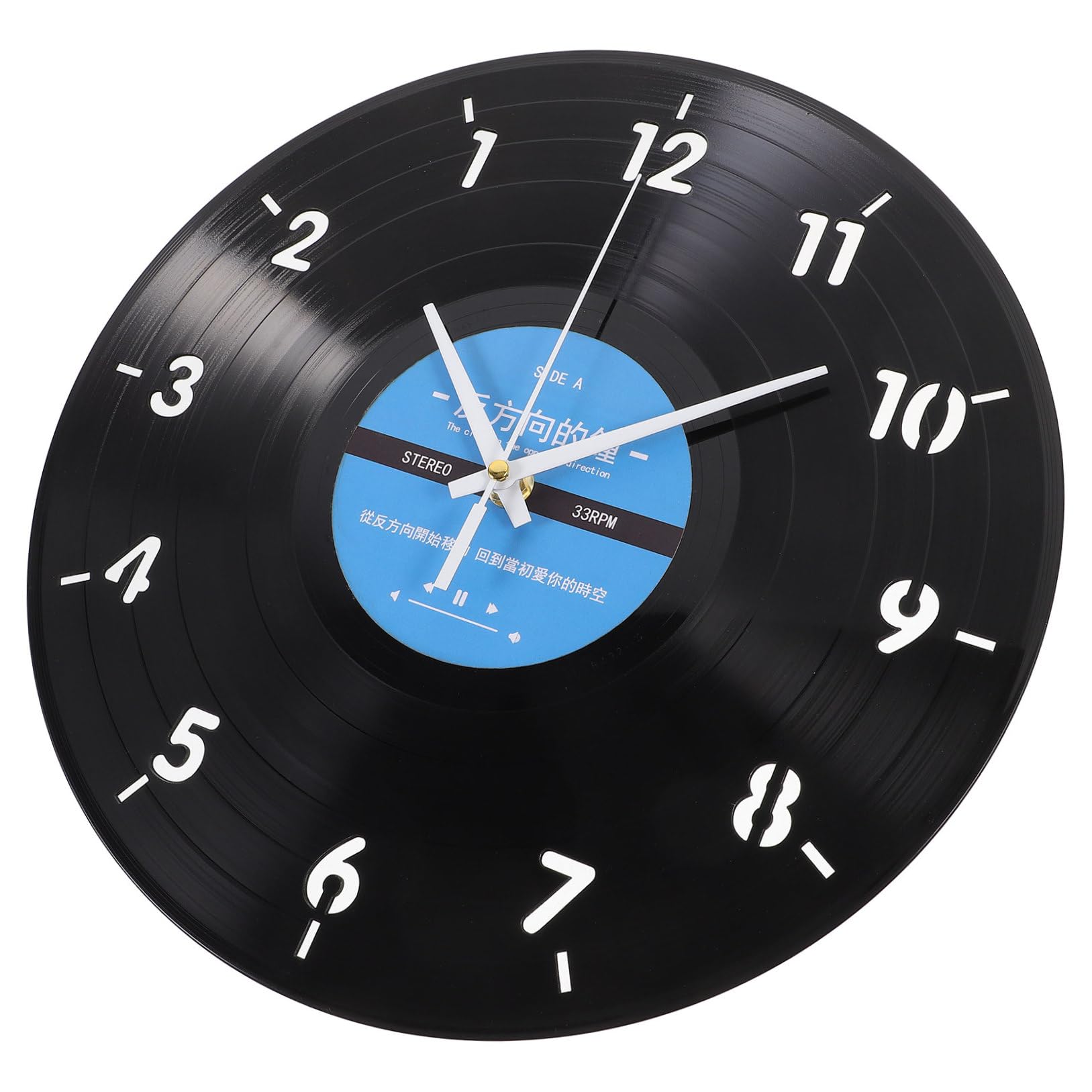 Horloge murale à rotation inverse en verre ronde pour décoration créative de maison