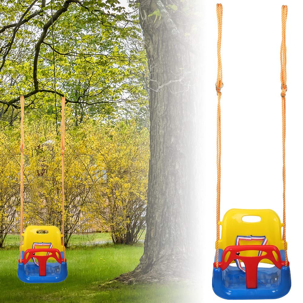 EMUKOEP Siège de Balançoire pour Hamac pour Enfant avec Conception Anti-Retour, Structure en Grille Mécanique et Boucle D'accoudoir, adapté au Jeu de Jouets pour bébé, comme sur Les Images