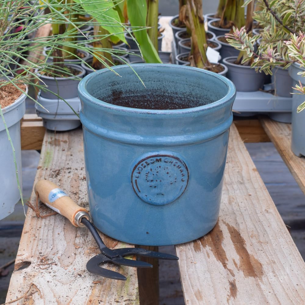 Bedwen Glazed Cylinder Planter - Blossom Orchard (Denim, Small) — image 1