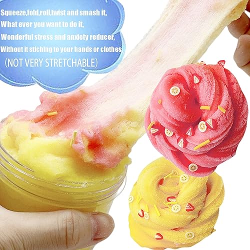 Miniatura 6 de Paquete de 9 suministros de limo en la nube, juguete para aliviar el estrés, juguete perfumado para bricolaje, masilla de lodo, regalos para niñas y