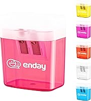 Vista 7 de Sacapuntas manual de doble agujero, color azul, sacapuntas de lápices jumbo con tapa y contenedor, sacapuntas de color de mano para lápices grandes