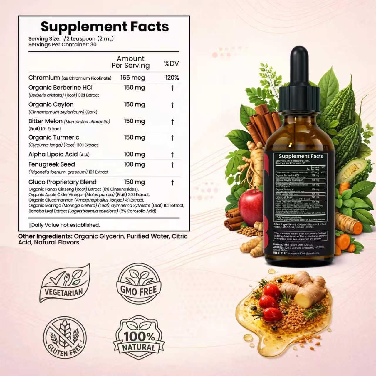 Berberine with Ceylon Cinnamon Drops, 13-in-1 Berberine Supplement 2 fl oz — Amazon image 8