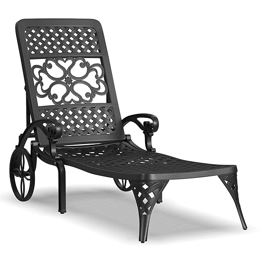 Homestyles 6654-83 Sanibel Outdoor Chaise Lounge, Black