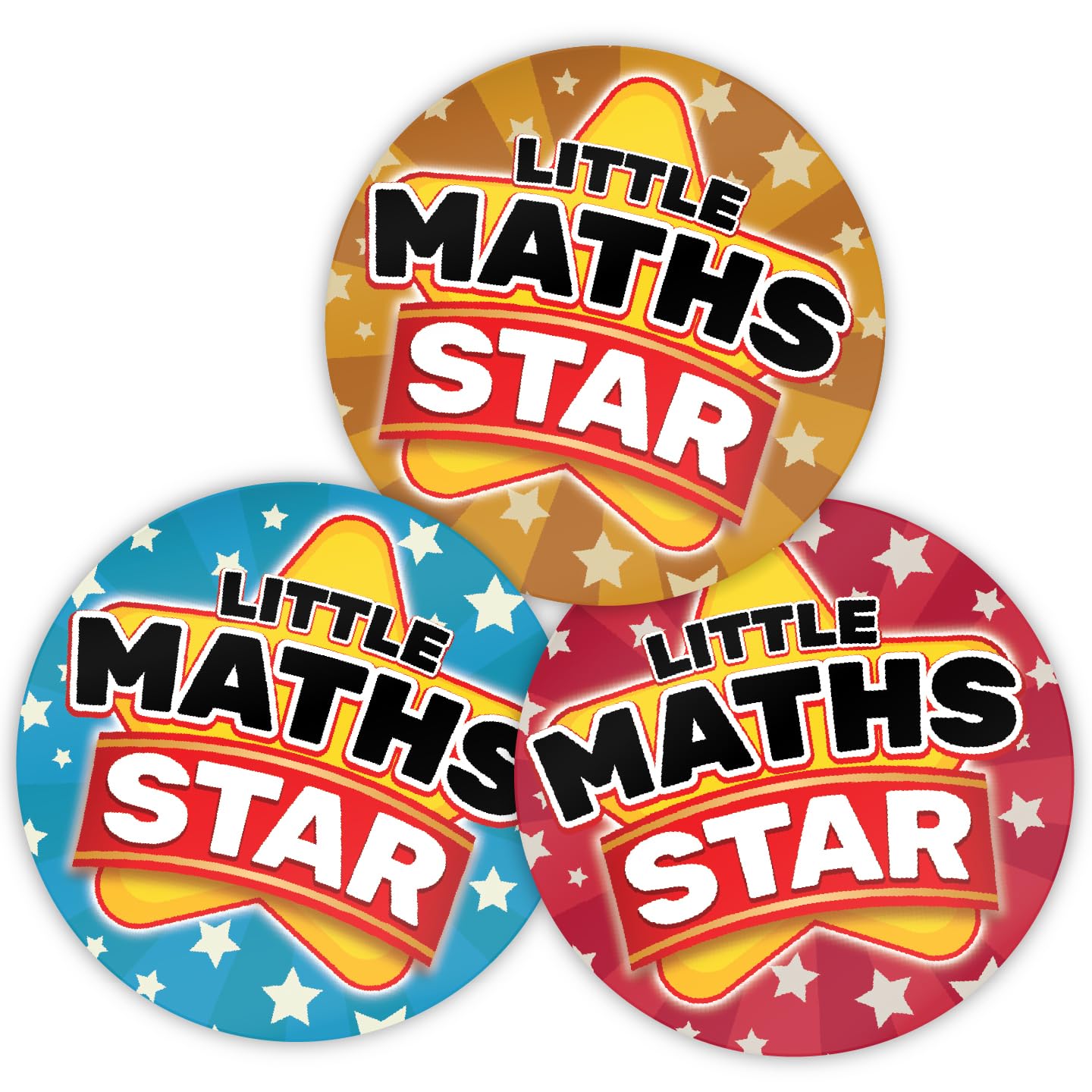 Stone Melon School Reward Stickers 144 Little Maths Star Well Done Superstar Rainbow Stickers 30mm Round Awards Nursery Teachers Parents Children Kids