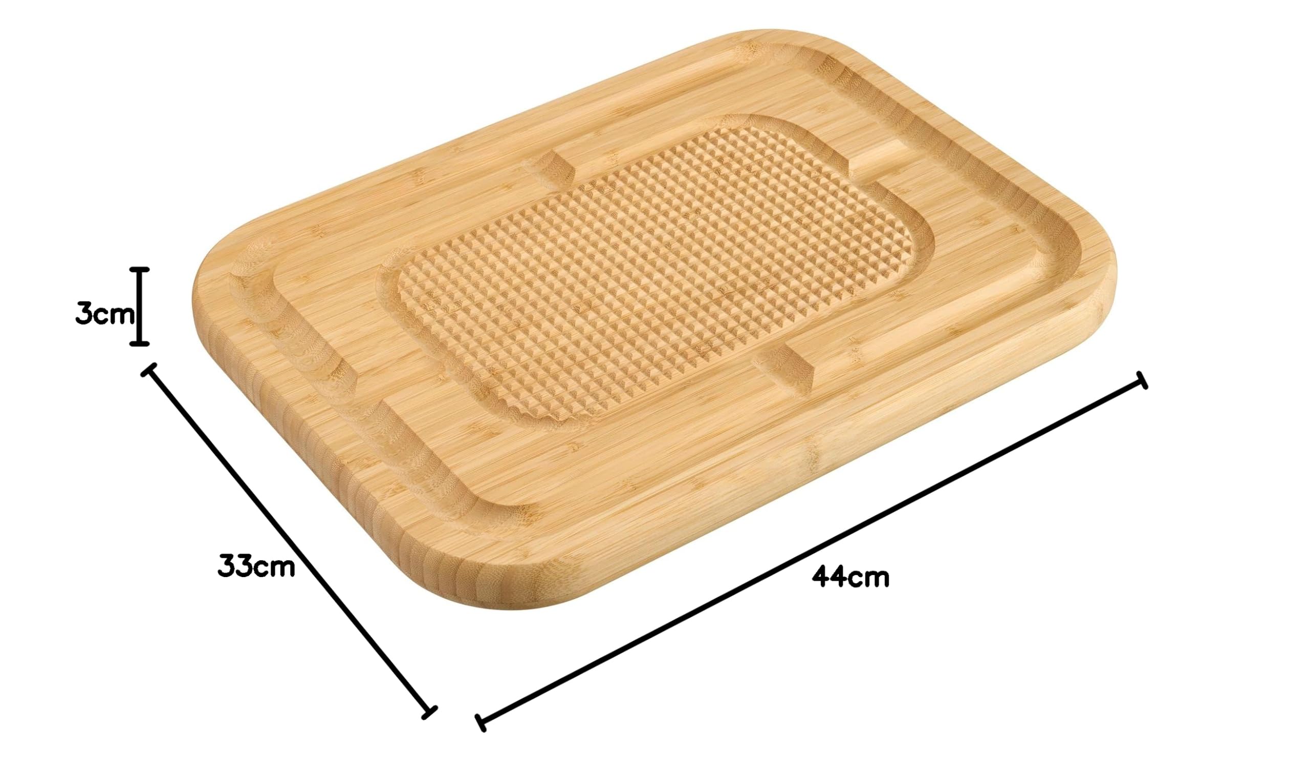 Cooks Professional Tagliere reversibile in bambù con scanalatura per succhi, lato liscio e ruvido, tagliere in legno antibatterico non poroso su entrambi i lati, 40 x 30 cm