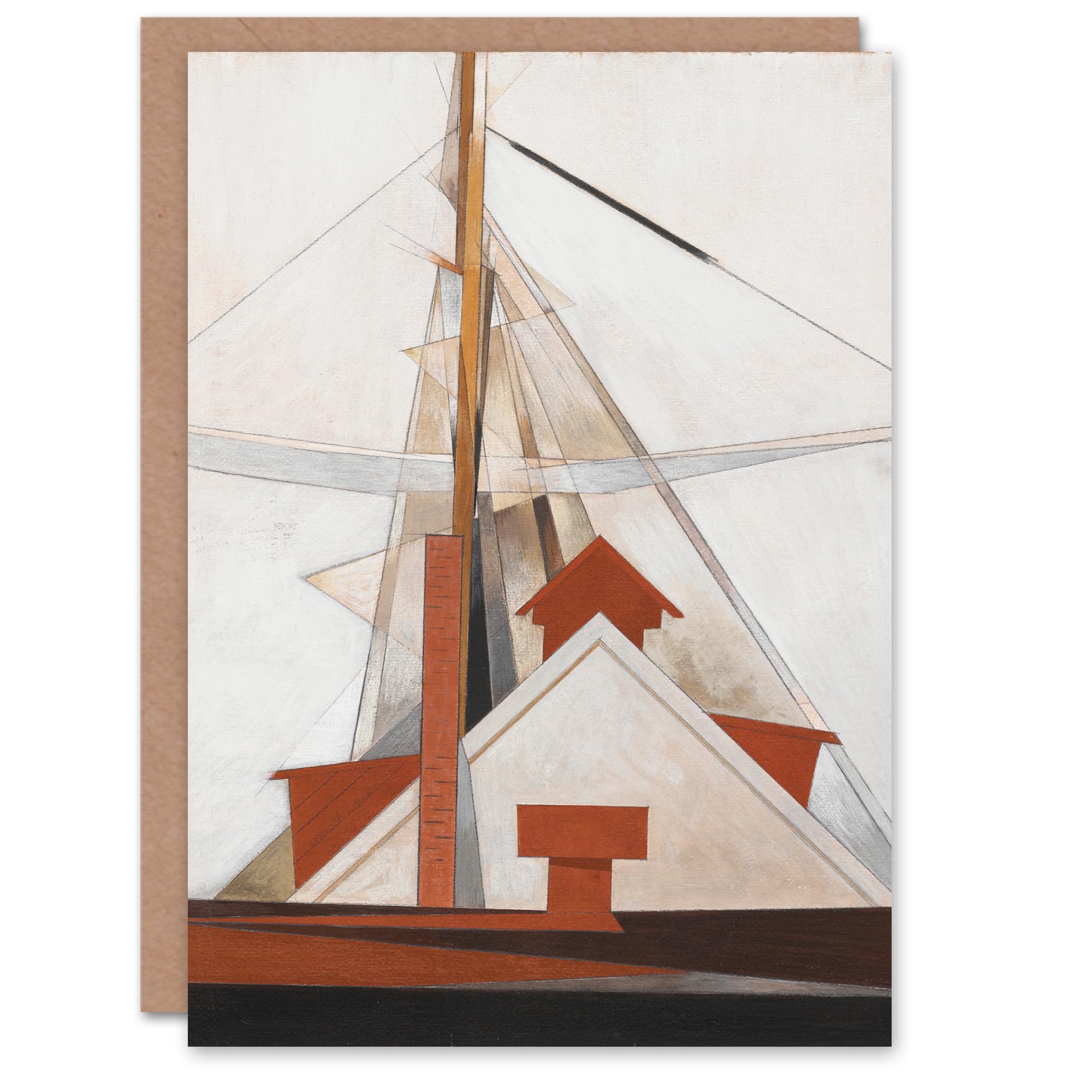 Artery8 Charles Demuth Art Card Sailboat Masts Cubist Painting
