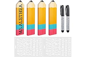 Zonon Personalized Pencil Name Plate Blank Wooden Desk Sign