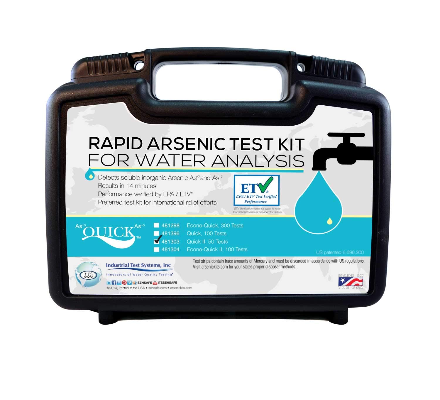 Industrial Test Systems Quick II 481303 Arsenic for Water Quality Testing, 50 Tests, 14 Minutes Test Time