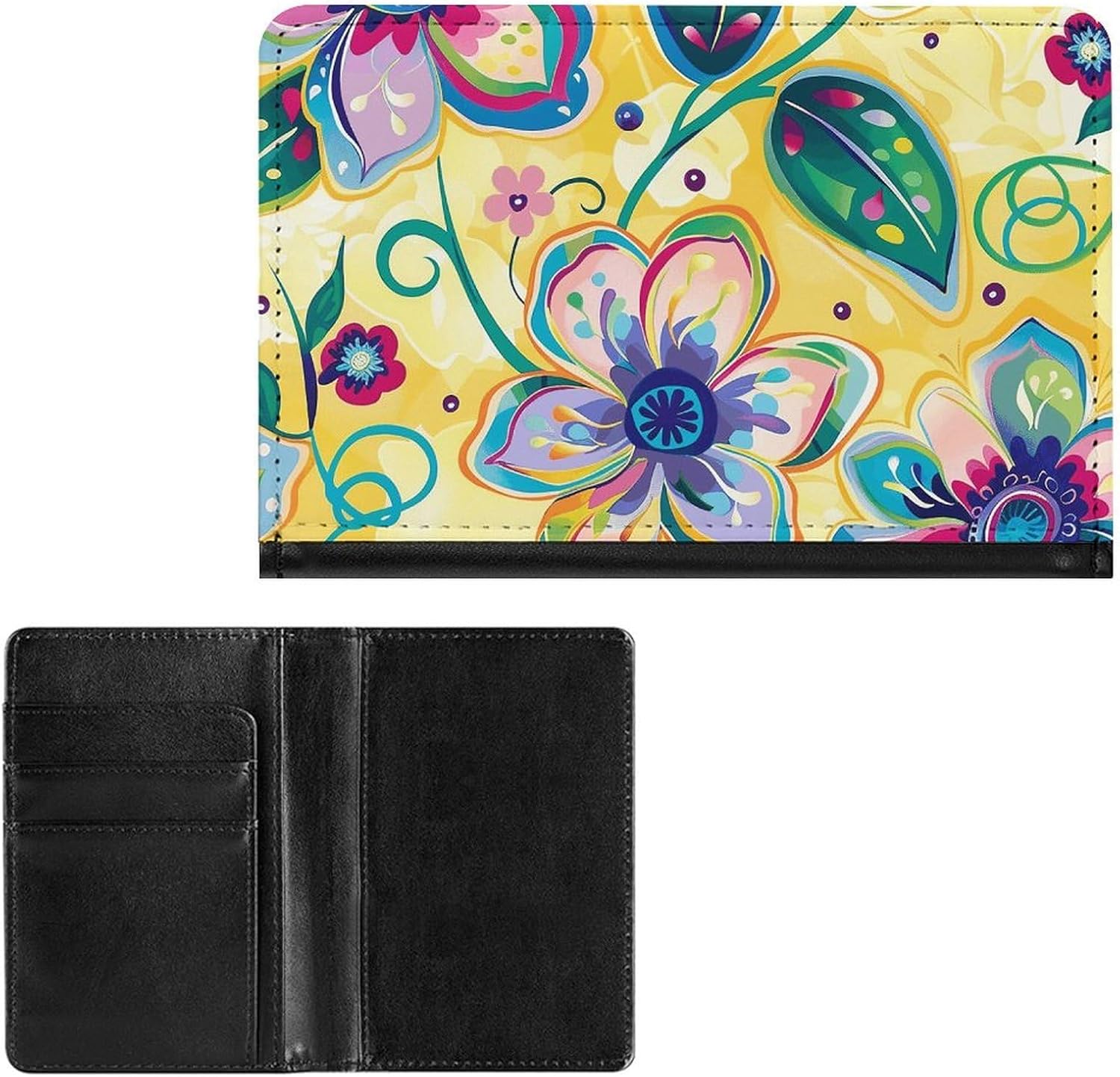 Cute Passport Holder for Travel,Personalized Multi-Functional Passport Cover with Card Slots,Slim With Green Circle Printed Passport Wallet for Women Men