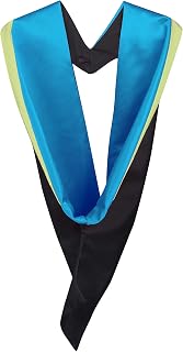University academic graduation hood (Bachelor) - UK style hood only (Mid Blue with Light Green Rim)